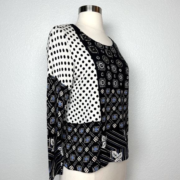 D.M.G. Vintage Womens Black White Sequin Bead Embellished Sweater Size L - Picture 2 of 7